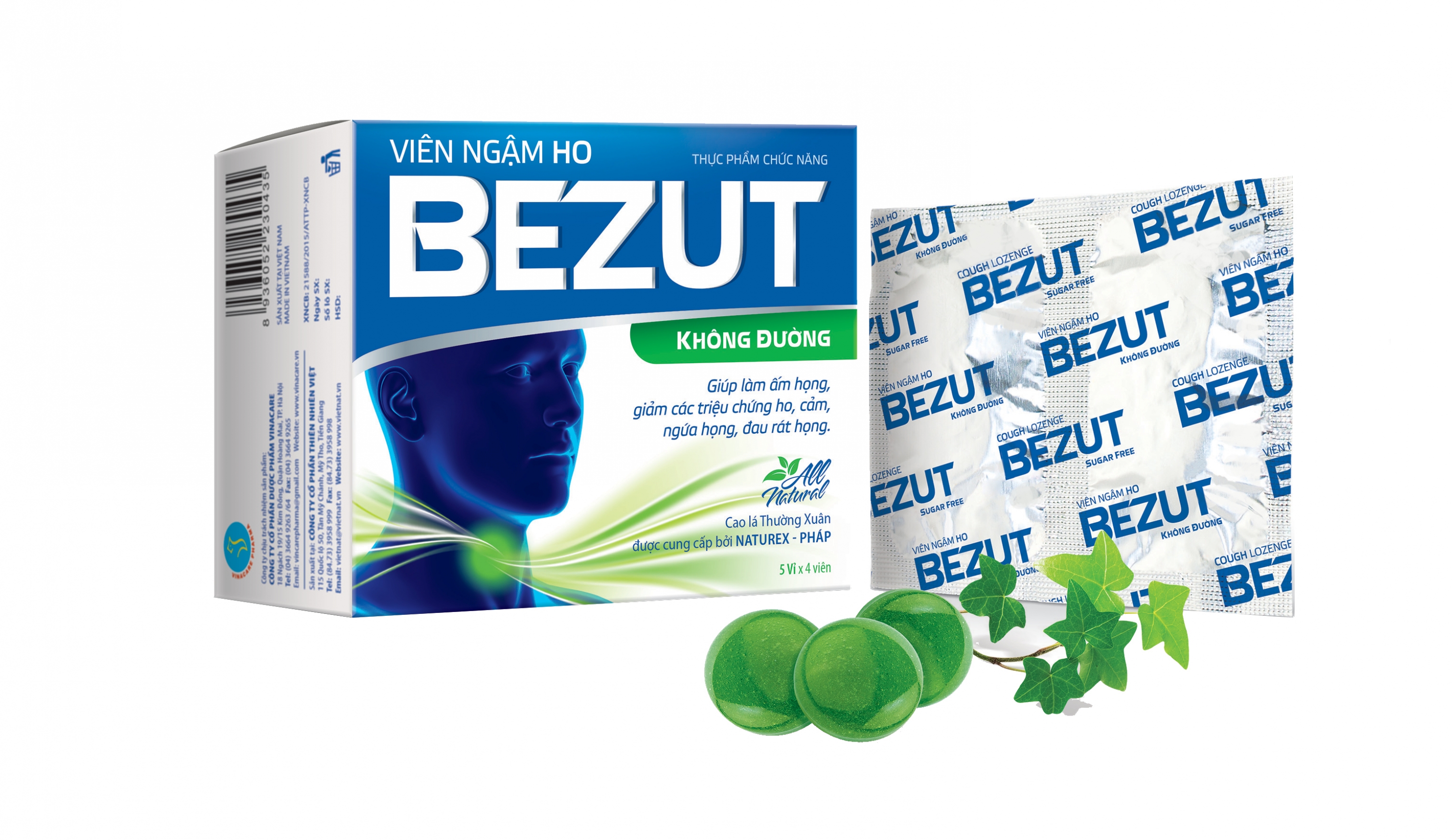 Viên ngậm ho Bezut không đường